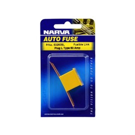 Narva 60 Amp L Type Fusible Link Fuse Bolt in Tab, Yellow
