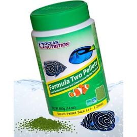 Ocean Nutrition Formula Two Pellets - Fish Food for Herbivorous & Omnivorous Marine Tropical Fish, High Protein(40%) - 14 oz (400 g) Medium Pellets