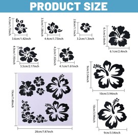 beinkmake 24Pcs Hibiscus Flowers Car Decals Reflective Car Sticker Waterproof Automotive Exterior Decoration for Hook, Motorcycle, Headlight, Helmet, Laptop, Window, Doors