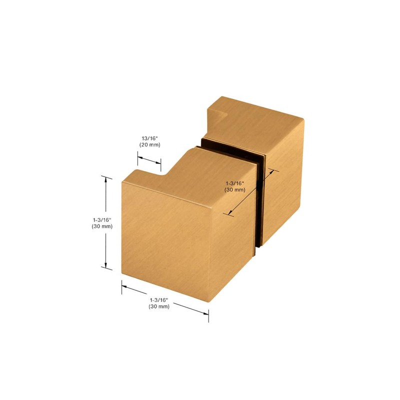 FHC DKSQ3SB Square Back-to-Back Shower Door Knob/Finger Pull - Satin