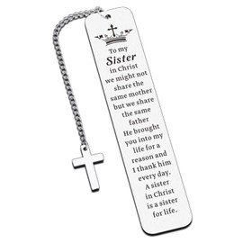 Sister in Christ Gifts for Women, Easter Gifts for Women, Cross Bookmark, Religious Gifts for Women, Sister in Christ Bookmark Gift, Sweetest Day Gifts for Sister, First Communion Gifts for Teen Girls