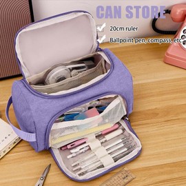 MisFun Pencil Case with Large Capacity, Pencil Case, School Pencil, Teenager, Pencil Bag for School & Office, Pencil Case, Suitable for Boys and Girls, purple, pencil case