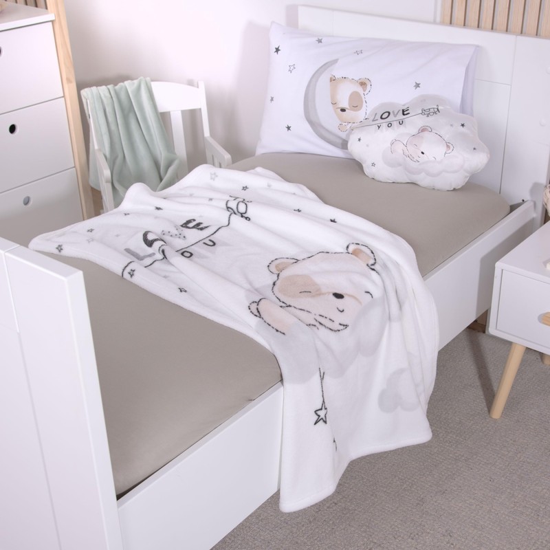 Herding babybest Coperta in microfibra, Sleeping little bear, 75 x