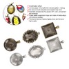 60pcs Metal Round Oval Pendant Base Tray Glass Domes Sheet