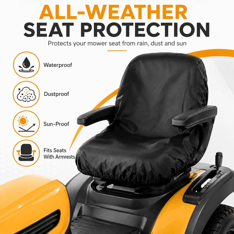 SecosAutoparts Riding Lawn Mower Seat Cover Heavy Duty 210D Oxford