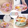Ezranova 2 pcs Divided Dinner Plates,Reusable Plastic Divider Plates,Unbreakable Divided