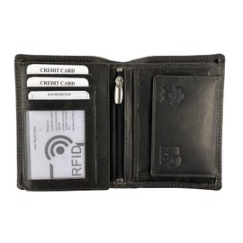 BUFFALO HILL Real Leather Men's Wallet "2751 Wiener Schachtel" Portrait Format I RFID Protection I Wallet Coin Compartment I 6 Compartments I Wallet for Men I Wallet Wallet, black, Modern