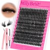 MilyBest Lash Clusters Kit 80D Fluff Cluster Eyelash Extensions 10-18mm