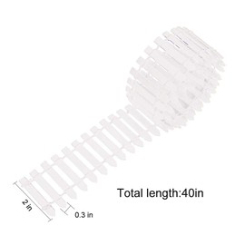 Prsildan Miniature Fairy Garden Fence, DIY Wood Picket Fence Mini Ornament for Dollhouse (White Two Packs)