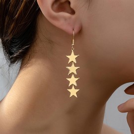 DjkIdj 14K Gold Plated 925 Sterling Silver Star Drop Earrings Summer Statement Jewelry for Graduation Prom Birthdays