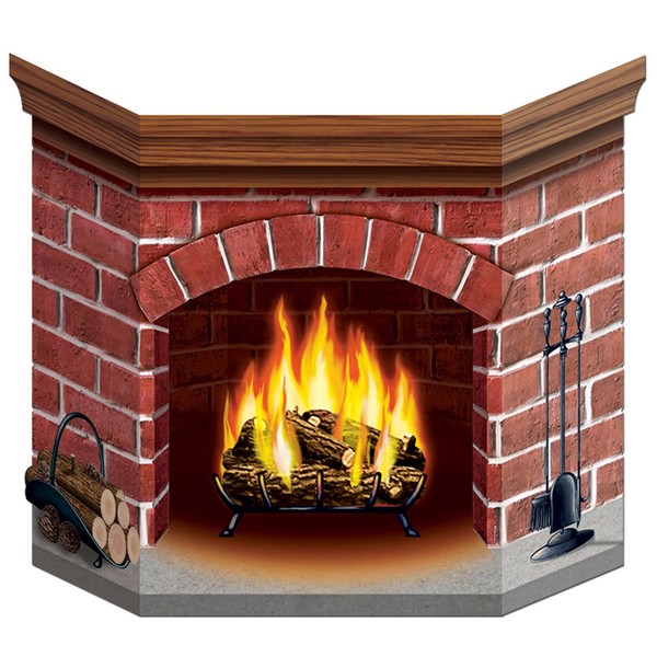 Brick Fireplace Stand-Up Party Accessory (1 count) (1/Pkg)