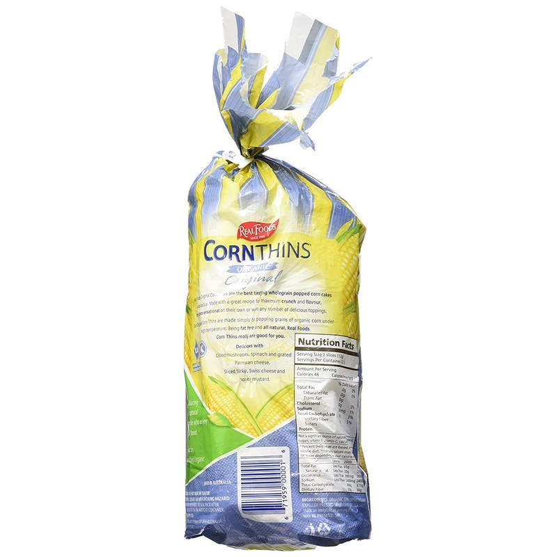 Real Foods Organic Original Corn Thins 5.3oz 3 Pack -
