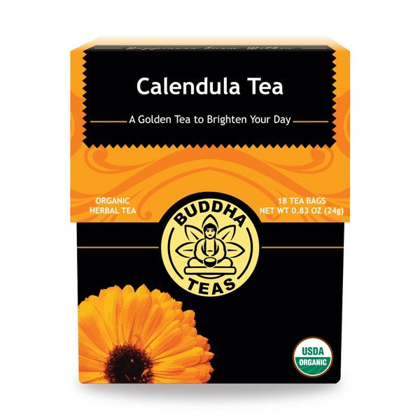 Organic Calendula Flower Tea - Kosher, Caffeine-Free, GMO-Free - 18 Bleach-Free Tea Bags