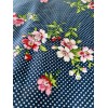 Waverly Fabric Blue Polka Dot Floral Print Pattern BTY