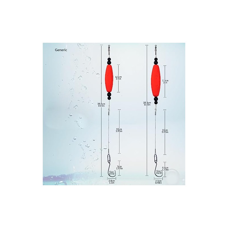 5pcs catfishing Rattle Floating Santee rig Floating Carolina rig