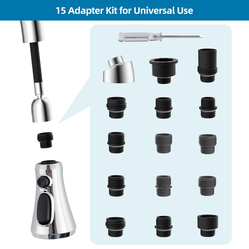 Universal Kitchen Faucet Head Replacement Compatible with Kohler/Moen/Delta Faucet with