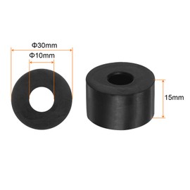 sourcing map Pack of 16 Rubber Spacers 1.2 Inch AD 0.4 Inch ID 0.6 Inch Thick Neoprene Round Vibration Damper Pads Insulator Rubber Washers Bushings for Home Cars Boat Accessories Black