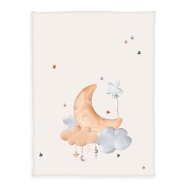 Herding Babybest Moon and Stars Microfibre Fleece Blanket, Moon and Stars, Cuddly Blanket, 75 x 100 cm, 100% Polyester