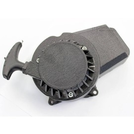TDR 47cc 49cc 50cc Mini Pocket Dirt Bike ATV Quad Scooter Black Aluminum Pull Start Starter, Durable Alloy for 2-Stroke Engines