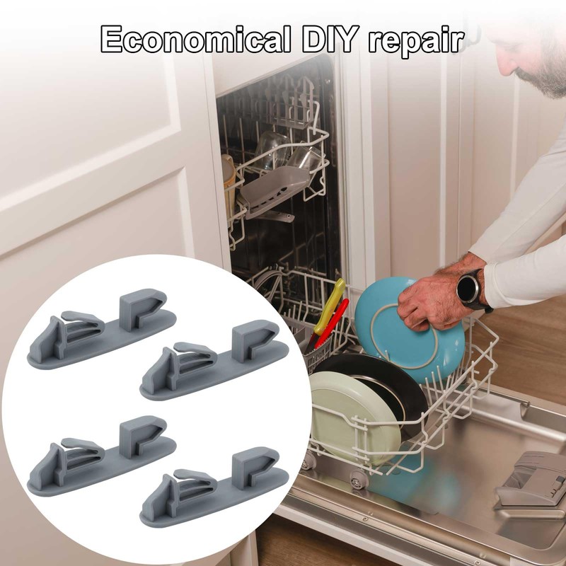 4pcs Dishwasher Upper Rack Slide Rail Stop Clips for WP8565925,