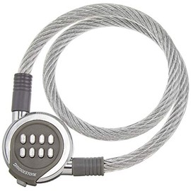 Bridgestone WL-PPL Push Pong Lock Bicycle Key Wire Lock Button Type Gray Anti-theft Security Diameter 0.4 x 23.6 inches (10 x 600 mm)