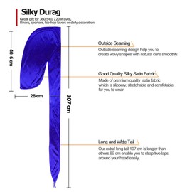Pack of 2 Silky Durag for Men, Premium Satin Do Rags Doo Rags with Long Tail for 360 Waves