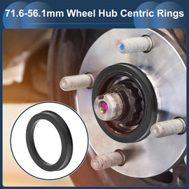 INFINAUTO 71.6mm to 56.1mm Car Wheel Hub Centric Rings Black Polycarbonate Wheels Center Shaft Shock Absorbing Hubrings 4 Pcs