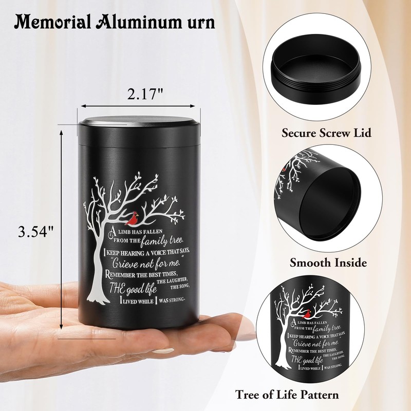 SOITIS Set of 4 Small Urns for Human Ashes Keepsake,