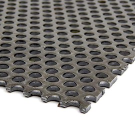 A36 Carbon Steel Perforated Sheet, Unpolished (Mill) Finish, Hot Rolled, Staggered 0.1875" Holes, ASTM A36, 0.036" Thickness, 20 Gauge, 36" Width, 36" Length, 0.25" Center to Center, OnlineMetals