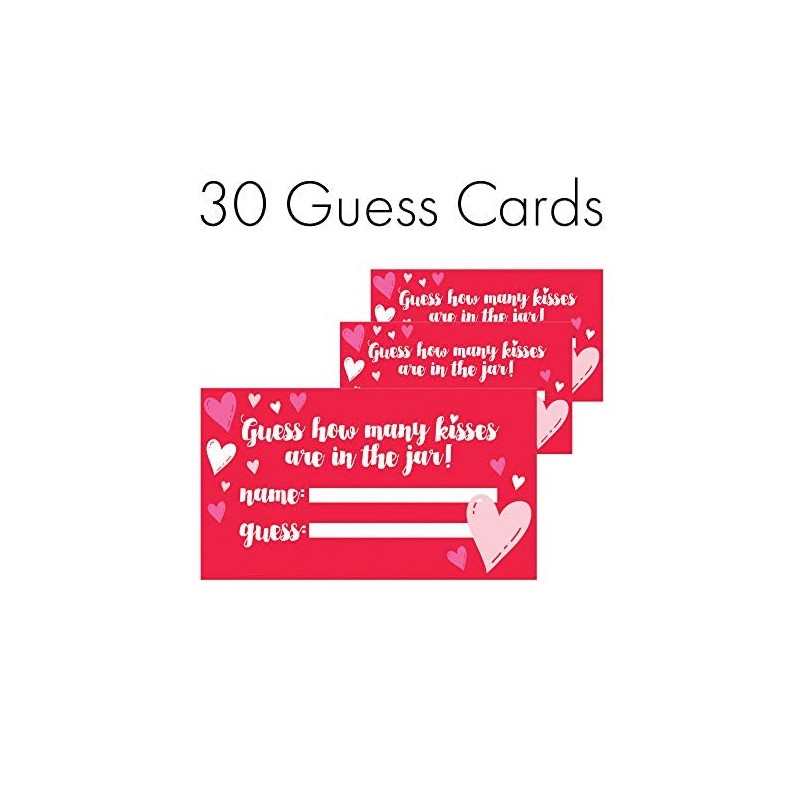 DISTINCTIVS Valentine's Day Party Game - How Many Kisses (Extra
