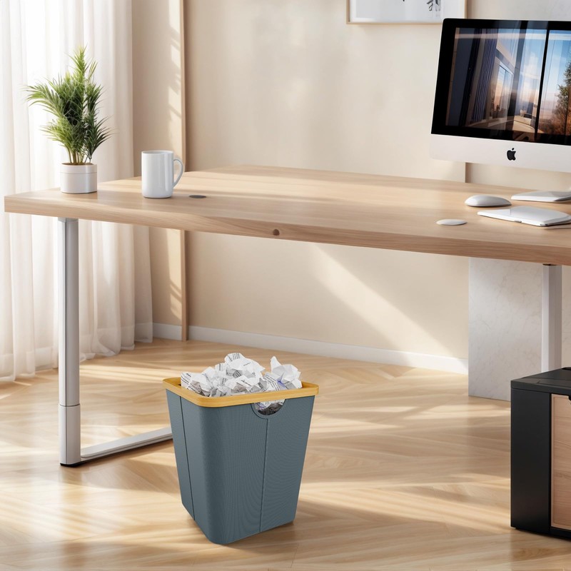 Vireon Office Waste Paper Bin Made of Bamboo - Oxford