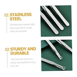 NOLITOY 1 Set Round Nose Hair Clip Clipper Face Nasal Hair Cutter Nasal Hair Removal Sticks Kit Nose Hair Trimmer Hair Nose Removal Ingrown Tweezers Nose Hair Remover Stainless Steel Brown