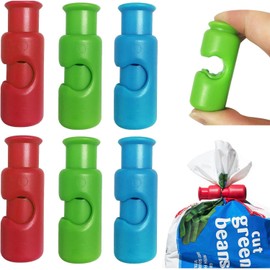 6 Clips de cierre, clips de cierre presionados, clips de cierre para bolsas, clips reutilizables para bolsas de congelador, clips de alimentos para el hogar, cocina, (3 colores/6PC)