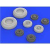 Eduard EDB648290 1:48-F-14A Tomcat Wheels (Tamiya) Brassin kit, Various