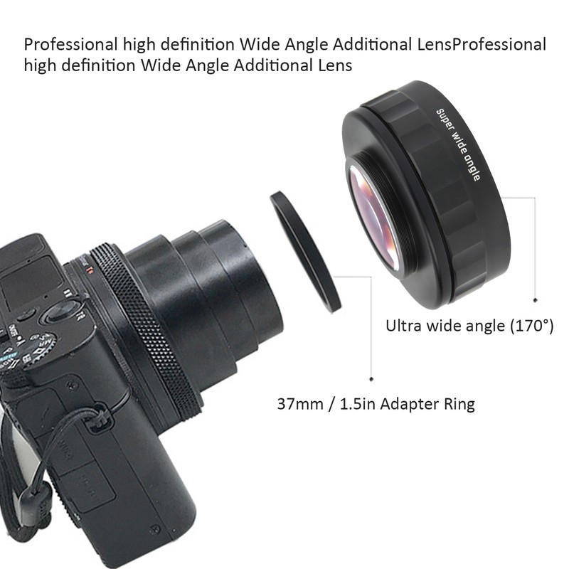 High Definition Wide Angle Lens to 37mm Adapter Ring for