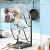 Pot Lid Holder, Pot Lid Organiser, Kitchen Shelf with Spoon