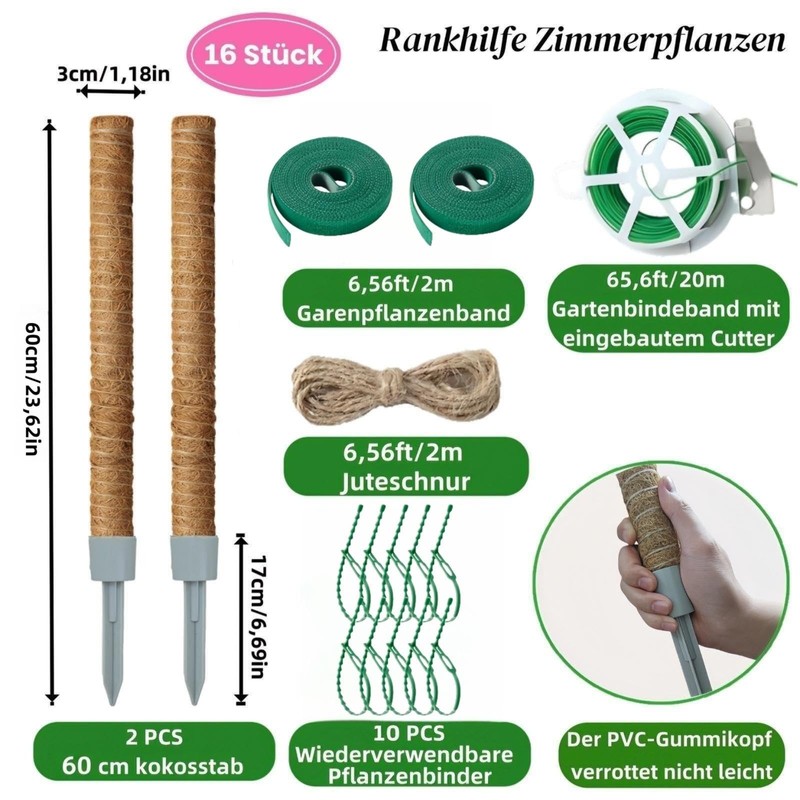 Ymoryiyi Moss Stick for Monstera Set of 2 (60 cm)