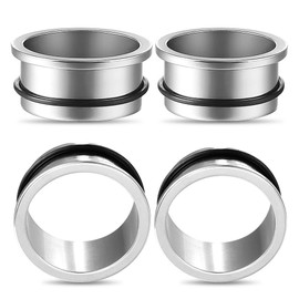 LADEMAYH Pain-free 24.5-25mm Ear Plugs Gauges Stretching Kit, Hypoallergenic Surgical Steel Ear Tunnels & Rubber Rings, Comfy Dead Stretching Expander Body Jewelry for Women & Men