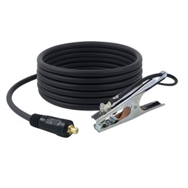 SÜA - 150 Amp Welding Ground Clamp Lead Assembly - Dinse 10-25 Connector - #4 AWG 100% Copper Cable (15 FEET)