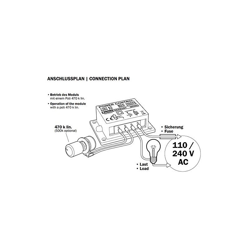 Kemo M028N Power Regulator 110 - 240 V/AC, 4000 VA.