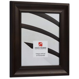 Craig Frames Scalloped American Barn, Faux Barnwood Picture Frame, Dark Walnut Brown, 18 x 24 Inch