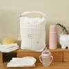Cute Quilting Embroidered Pattern Diapers Bag Cotton Baby Stroller Zipper