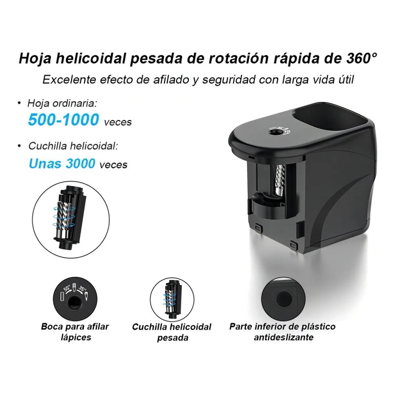 Sacapuntas Eléctrico Link Dream Automático Hoja Acero Afilado Rápido
