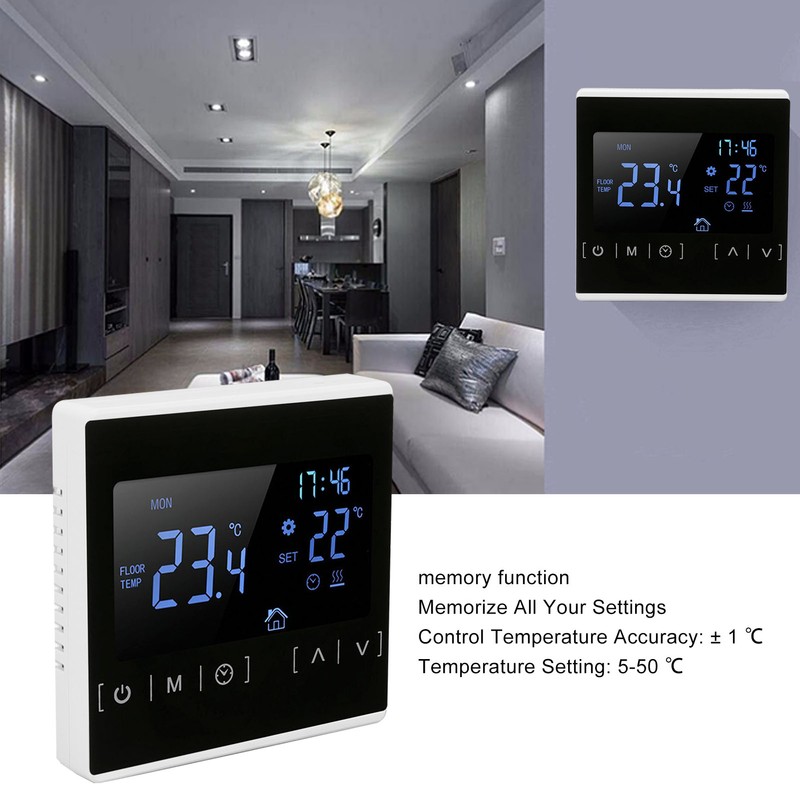 Smart Thermostat Backlit Touch Screen Dual Control Temperature Controller for