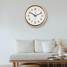 OSTAR Atomic Wall Clock, 11 Inch Round Battery Operated Clock (Gold)