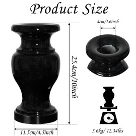 Cemetery Vase, Granite Grave Vase Polished, Black Memorial Stone Vases with Draining Hole for Home Tabletop, Cemetery Flowers, Grave Headstone Decorations (1pc, Polished Black)