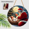  Christmas Santa Claus and Baby Jesus 2D Wooden Hanging