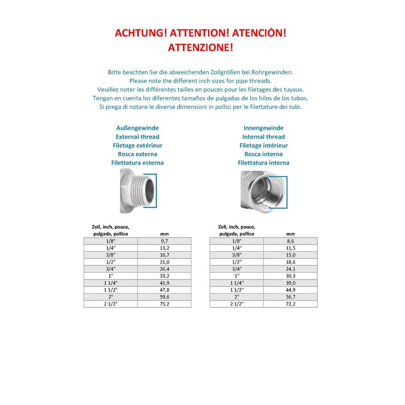 KI Stainless Steel Reducing Double Nipple V4A thread fitting., 1