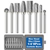 Sworker 8Pcs Carbide Burr Set 1/4 Shank w/Grey Flat Box