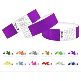 1000 Tyvek Entrance Wristbands, Party Entry Wristbands, Secure Bands, Festival Bracelets, Control Bands for Your Event (Neon Purple, Pack of 1000)